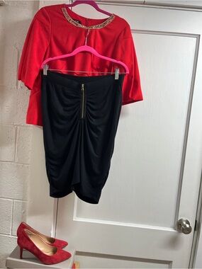 3 pc. Noche Mio Red top/VS skirt/Franco Sarto heels